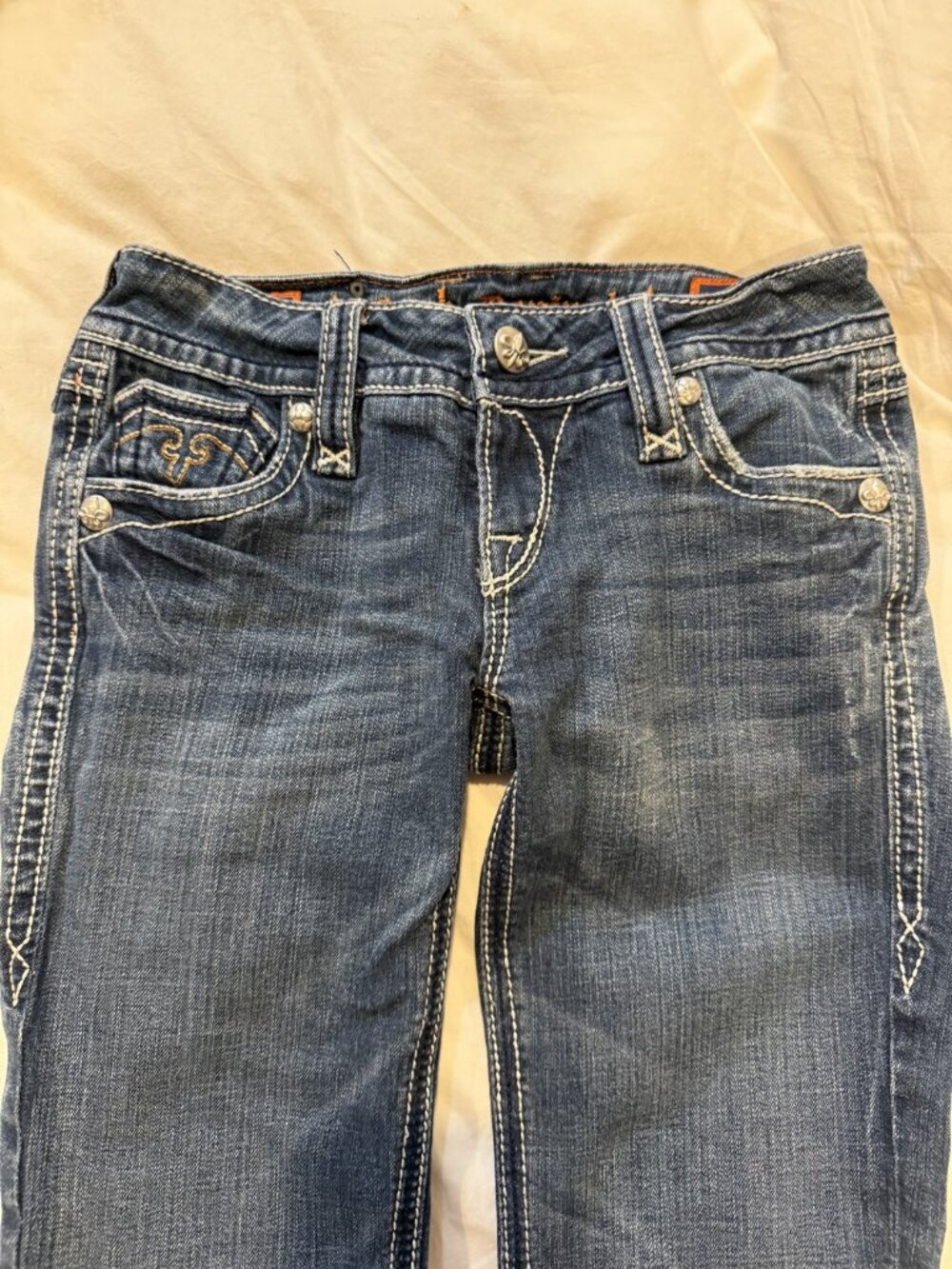 Rock Revival Low Rise Medium Wash Bootcut Jeans Size 26